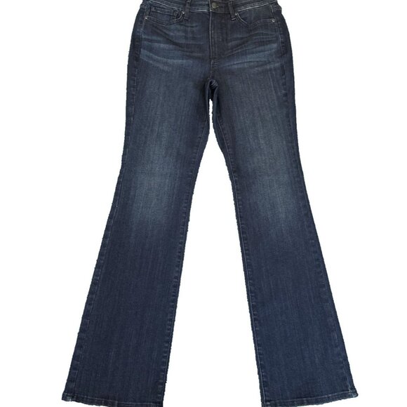 NYDJ Billie Mini Boot Cut Jeans Size 6 LiftxTuck Mid Rise Dark Wash Denim - Picture 1 of 5